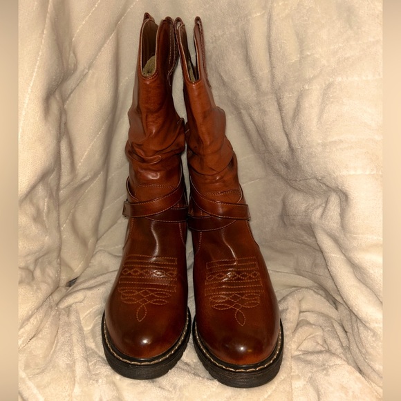 Roper Boots 10 M Brown Slouch Western Boot Vegan NWOB - Picture 5 of 12